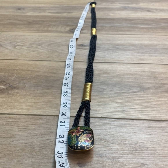 Vintage Butterfly Cloisonné‎ Cord Waist Belt - Picture 6 of 8